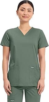 Cherokee Medical Women's Scrub Top V-Neck Modern Classic Fit with 3 Pockets, Ultra Soft and 2-Way Stretch Fabric - WW620