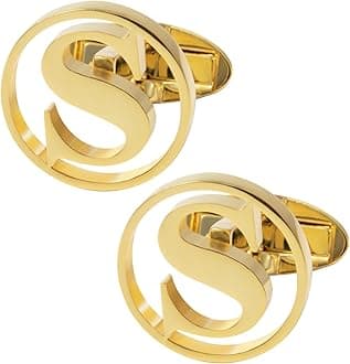 Cufflinks for Men Classic Tuxedo Shirt Wedding Cuff Links Personalized Initials A-Z Gift