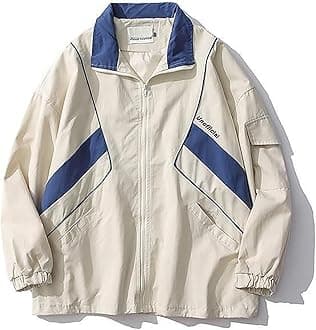 Y2k Jacket for Women Zip Up Bomber Jacket Y2k Clothing Racing Varsity Jacket Oversized Color Block Jacket Unisex