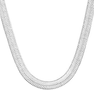 DEARMAY 14K Gold Plated Necklaces for Women, Dainty Gold Herringbone Choker Necklace Thin Layered Snake Chain Jewelry for Gifts