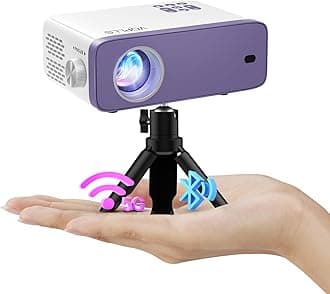 Mini Projector, VOPLLS WiFi Bluetooth 1080P Full HD 15000L Video Projector Portable Outdoor Home Theater Movie Projector, 50% Zoom, Compatible with HDMI, USB, AV, Smartphone/Tablet/Laptop/PC/TV Box