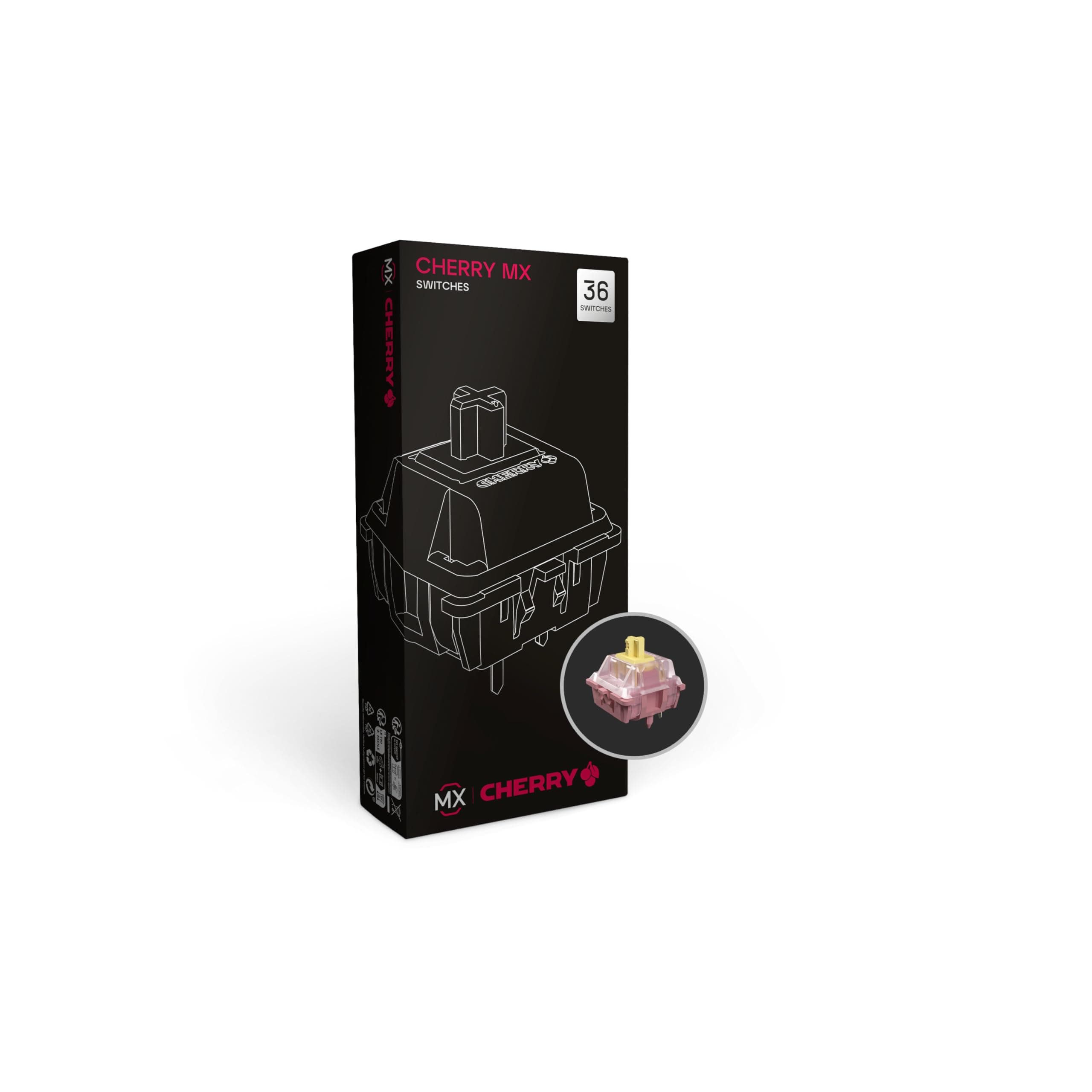 Cherry MX Blossom Switch Kit, 36 Mechanical Keyboard Switches, for DIY, Hot Swap or Gaming Keyboard, Linear Switch with No Click, Feather-Light & Direct