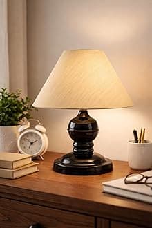 tu casa Table Lamp | Home Decor Items for Living Room | Metal Table Lamp | Bedside Lamps for Bedroom | Lamps | Room Décor | Night Lamp | Housewarming Gifts for New Home (White Shade)