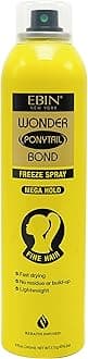 Wonder Ponytail Bond Freeze Spray Extra Mega Hold - Fine Hair 8oz/ 245ml | Long Lasting Hold, Frizz Control, Shine Enhancing, Fast-Drying, All-Day Hold, Natural Look