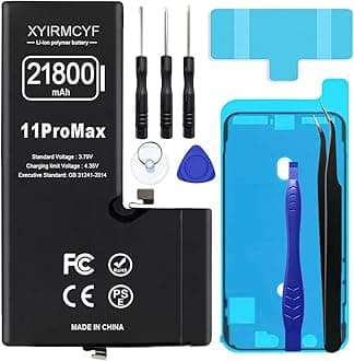 21800mAh Super Capacity Battery Compatible with iPhone 11 Pro Max, 0 Cycle Li-Polymer Replacement Battery for iPhone 11 Pro Max, with Professional Repair Tool Kit