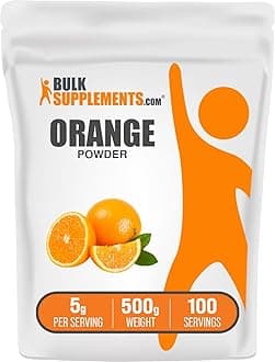 BulkSupplements.com Orange Powder - Orange Fruit Powder, Nutrient-Rich Flavoring - Gluten Free, 5g per Serving, 500g (1.1 lbs) (Pack of 1)