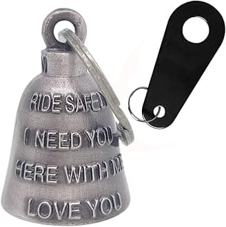 Colorful Motorcycle Bell with Hanger for Biker, Good Luck Biker Bells & Motorcycle Accessories, Key Chain for Luck