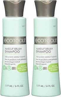 Cruelty Free and Eco Friendly Makeup Brush Cleansing Shampoo, 6 Ounce; Wash Away Surface Makeup, Oil, and Impurities from Brushes (Pack of 2)