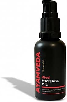 iRed Ayurvedic Massage Oil for Men with 60+ Herbs like Ashwagandha & Shilajit | 100% Natural | 30 ml Bottle