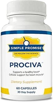 Simple Promise Prociva - Arjuna Bark Extract Heart Health Supplement with Folic Acid, Vitamin D & Magnesium - Herbal Blood Pressure Support & Healthy Heart Maintenance for Men & Women - 60 Capsules