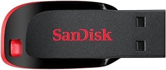SanDisk Cruzer Blade 64GB, USB 2.0, Flash drive, Pendrive, Red, 5Y Warranty (SDCZ50-064G-I35)