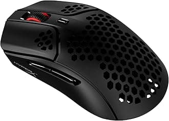 HyperX Pulsefire Haste – Wireless Gaming Mouse – Ultra Lightweight, 61g, 100 Hour Battery Life, 2.4Ghz Wireless, Honeycomb Shell, Hex Design, Up to 16000 DPI, 6 Programmable Buttons – Black and Red
