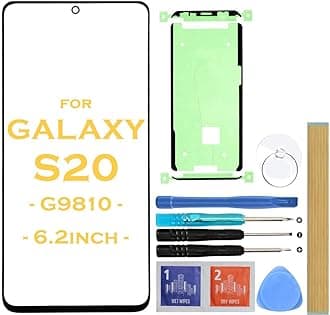 S20 Outer Lens Screen Front Glass Replacement for Samsung Galaxy S20 5G G9810 Series 6.2" (Black)