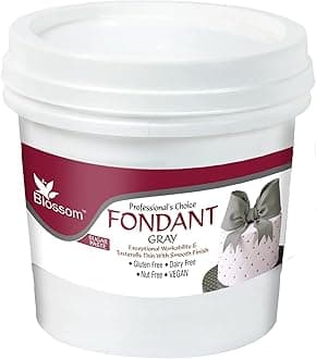 BLOSSOM Gray Sugar Paste/Fondant for Cake Decorating, 1Kg