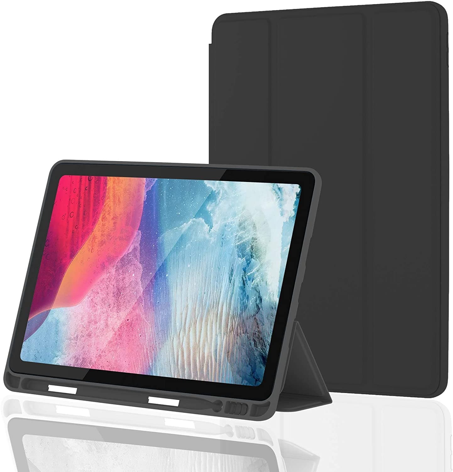 Oaky Case Compatible with iPad Air 3 2019 10.5 inch with Pencil Holder Case Cover for Air 3rd Generation 2019 Auto Sleep/Wake Cover [Model - A2152 A2123 A2153 A2154] - Black