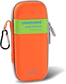 Slim Carry Case for EpiPen, Hard Shell Carrying Holder for 2 Epinephrine Epi Pens or Trainer, Bright Color for Easy Spotting, Compact Travel Size for First Responder & Allergy Sufferer Use (GR)