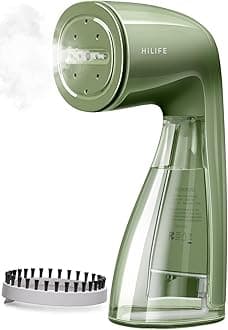 HiLIFE Steamer for Clothes, 1100W Clothes Steamer with Large 300ml Tank, Handheld Clothing Steamer, Fabric Wrinkle Remover, Portable & Compact Travel Size Garment Steamer ONLY FOR 120V (Green)