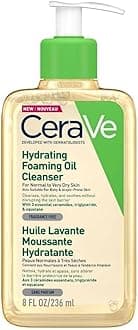 CeraVeHydrating Foaming Oil Cleanser for Normal to Very Dry Skin with Squalane, Triglyceride and 3 Essential Ceramides (For Face and Body), Clear, 236 ml