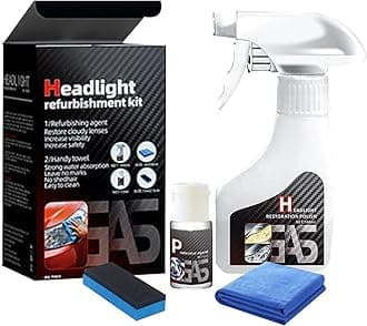 Automotive Headlamp Restoration Fluid Kit, 2025 New Headlight Restoration Kit,Multifunctional Car Headlight Polishing, Durable Headlight Repair Kit for All Vehicle Types (1Set)