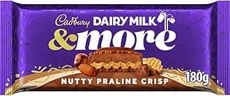 Cadbury & More Nutty Praline Crisp Chocolate Bar, Crunchy Praline & Milk Chocolate 180 g (Pack of 1)