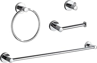 BGL Bathroom Accessory Set Chrome 4 Pieces Bathroom Towel Rack 24 Inches Adjustable Bathroom Hardware Set