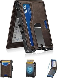 GHUKY Wallet for Men, Minimalist Slim Mens Wallet with Money Clip, RFID Block...