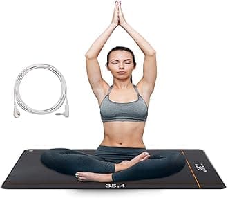 Grounding Mat,35.4x23.6 inches,Reconnect to The Earth EMF Recovery,for Foot Therapy, Universal Grounding Sleep Mat, Grounding Yoga Mat,Improve Energy,Sleep Assist and Helps with Anxiety Black