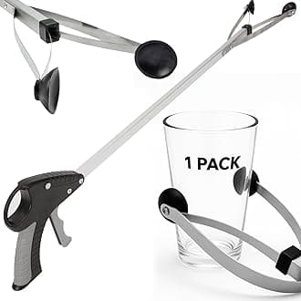 Suction Cup Grabber Reacher 32" - Elderly Grab It Reaching Pickup Tool Heavy Duty for Seniors - Trash, Sticks, Litter Picker Upper - Extra Long Reach Handle & Handy Extension Arm Claw