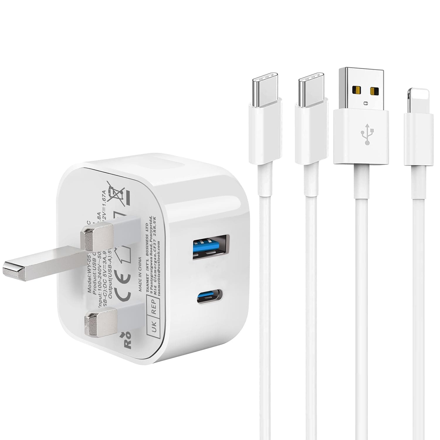 iPad Charger and Plug,Apple i Pad USB C Fast Charger Cable+Lightning Lead and Plug for Pro 12.9 11 13 inch M4 2024/Air 10.9 M2 M3/Mini A17 Pro 3rd 4th 5th 6th 7th 8th 9th 10th A16 11th 2025 Generation