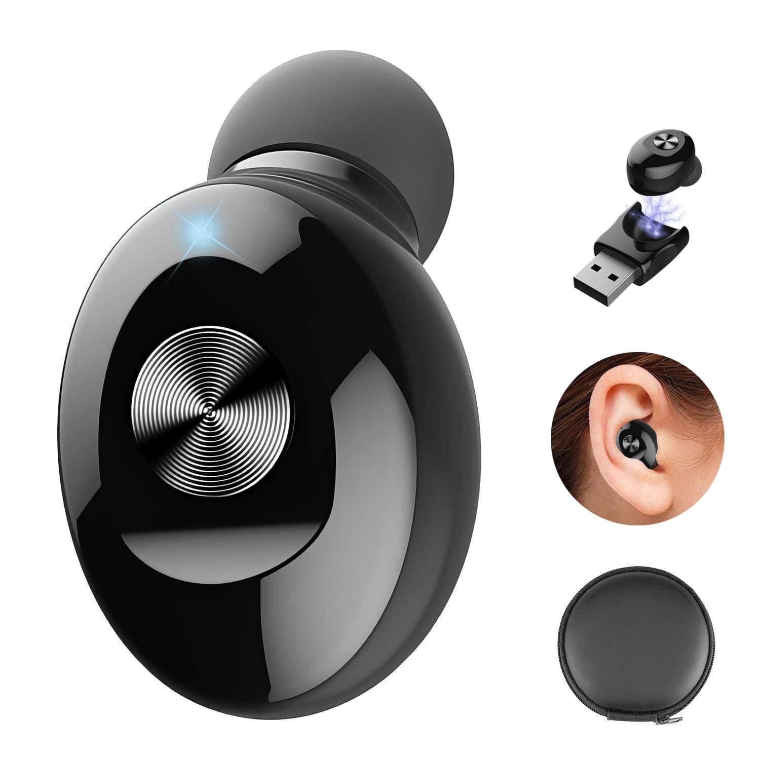 Bluetooth Wireless Earbud,Mini Bluetooth Headphones Hi-Res Audio Deep Bass Stereo CVC 8.0 Noise Cancellation Mic 12H Playtime IPX7 Waterproof In-ear Wireless Earbuds Earphone,USB Charger/Carrying Case