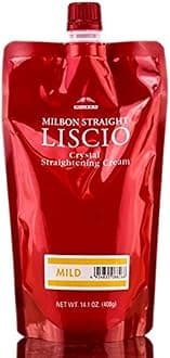 Milbon LISCIO Crystal Mild Straightening Cream & Neutralizer, 14.1OZ each, Made in Japan