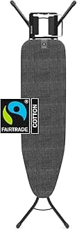 Ironing Board A - With Steam Iron Rest - Adjustable in Height - Non-Slip Rubber Feet - Cotton Cover with Foam Layer - Foldable - Denim Black - 110x30 cm