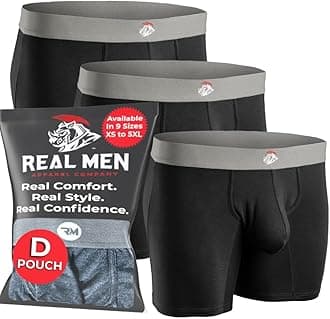 Real Men Natural Modal Pouch Boxer Briefs - ABCD Custom Pouch Size - Waist XS-5XL