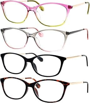 Womens Classic Mod Minimal Oval Rectangular Reading Glasses