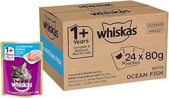 Adult (+1 Year) Wet Cat Food, Ocean Fish, 24 Pouches (24 X 80G), 1 Count