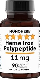 Heme Iron Polypeptide 11 mg - 90 Vegetarian Capsules - Iron Supplement Complex