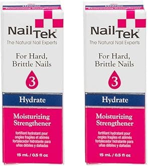 Nail TekHydrate 3, Moisturizing Strengthener For Hard And Brittle Nails, Provides Therapeutic Benefits, Hydrates, Fortifies, and Protects Nails, On-The-Go Daily Nail Treatment, 0.5 fl oz - 2-pack