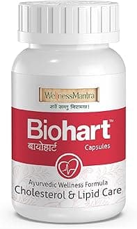 Wellness Mantra BioHart for Heart Health and Cholesterol Care | Helps Lower Triglycerides | Arjunchhal, Haritaki, Lasoon and more herbs | Pack of 3 (180 Capsules)