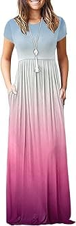 AUSELILY Women's Classic Short Sleeve Loose Plain Casual Long Maxi Dresses for Women 2026