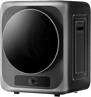 VCJ Portable Clothes Dryer for Apartment, 1.5 Cu.ft Compact Mini Electric Dryer with 5 Drying Modes, Stainless Steel Tub, Simple Knob Control, Dryer Machine for Dorm, RV, Small Space