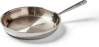 T-Fal Pro Tri-Ply Stainless Steel Fry Pan 12 Inch, Induction Compatible, Oven Safe 500F, Fast & Even Heat, Professional Quality & Durability, Frying Pan, Skillet, Cookware, Dishwasher Safe, Silver