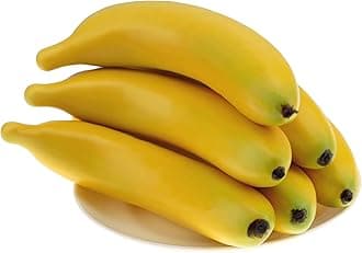 Gresorth 6pcs High Grade Fake Banana Decoration Artificial Realistic Fruit Simulation for Home Party Holiday Festival Christmas Display