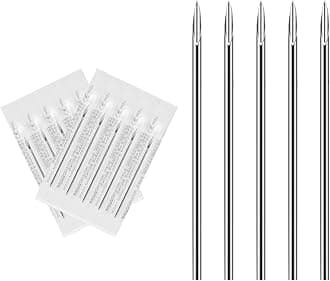 ATOMUS Body Piercing Needles, 14G 16G Stainless Steel Disposable Ear Nose Navel Nipple Lip Piercing Needles