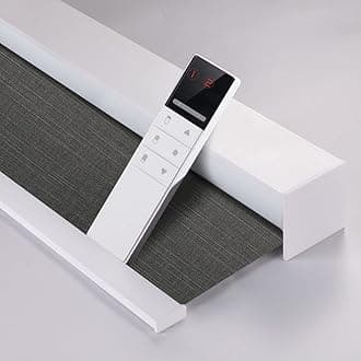 ZSHINE Motorized Blackout Window Blinds Customize Width Remote Control Wireless and Rechargeable Window Roller Shades for, Home, Office, Hotel, Club, Restaurant and Cinema(82028E)