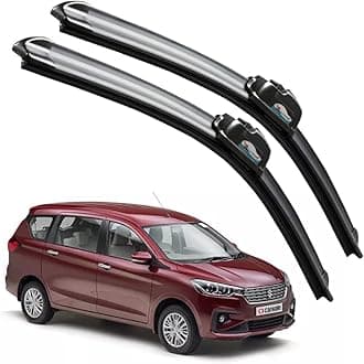 CARNYX Frameless Windshield Wiper Blades, Front Car Wipers Set of 2, Noise-Free, Durable Performance Compatible with (Ertiga New (2018-Till Date) (D-22,P-16))