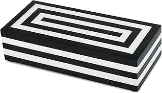 Handicrafts Home Concentrics Keepsake Decorative Jewelry Storage Box Black & White Bone Handmade Boxes from (Rectangular)