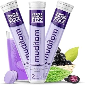 Karela Jamun Fizz-60 Effervescent Tablets(Karela Jamun Juice)|Helps in High Sugar Condition|Promotes Healthy Glucose Levels | Boosts Digestive Health| Ideal for 1Month
