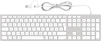 YivandiAluminum Wired keyboard for Apple Mac Computer, Extra-Slim UK Layout keyboard with Numeric Keypad Feature Mac keyboard/Magic keyboard/iMac Keyboard/MacBook Pro/Air Keyboard.