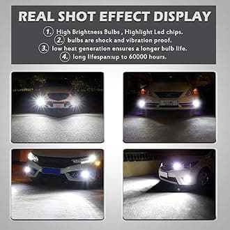 H11 H8 H9 LED Bulbs High Power 78W 3570 CSP Super Bright 2400LM for Fog Light Bulbs Daytime Running Light 6500K Xenon White -2 Yr Warranty (Pack of 2)