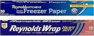 Wrap Aluminum Foil, Heavy Duty, 50 sqft & Freezer Paper, 50 sqft - Variety Pack